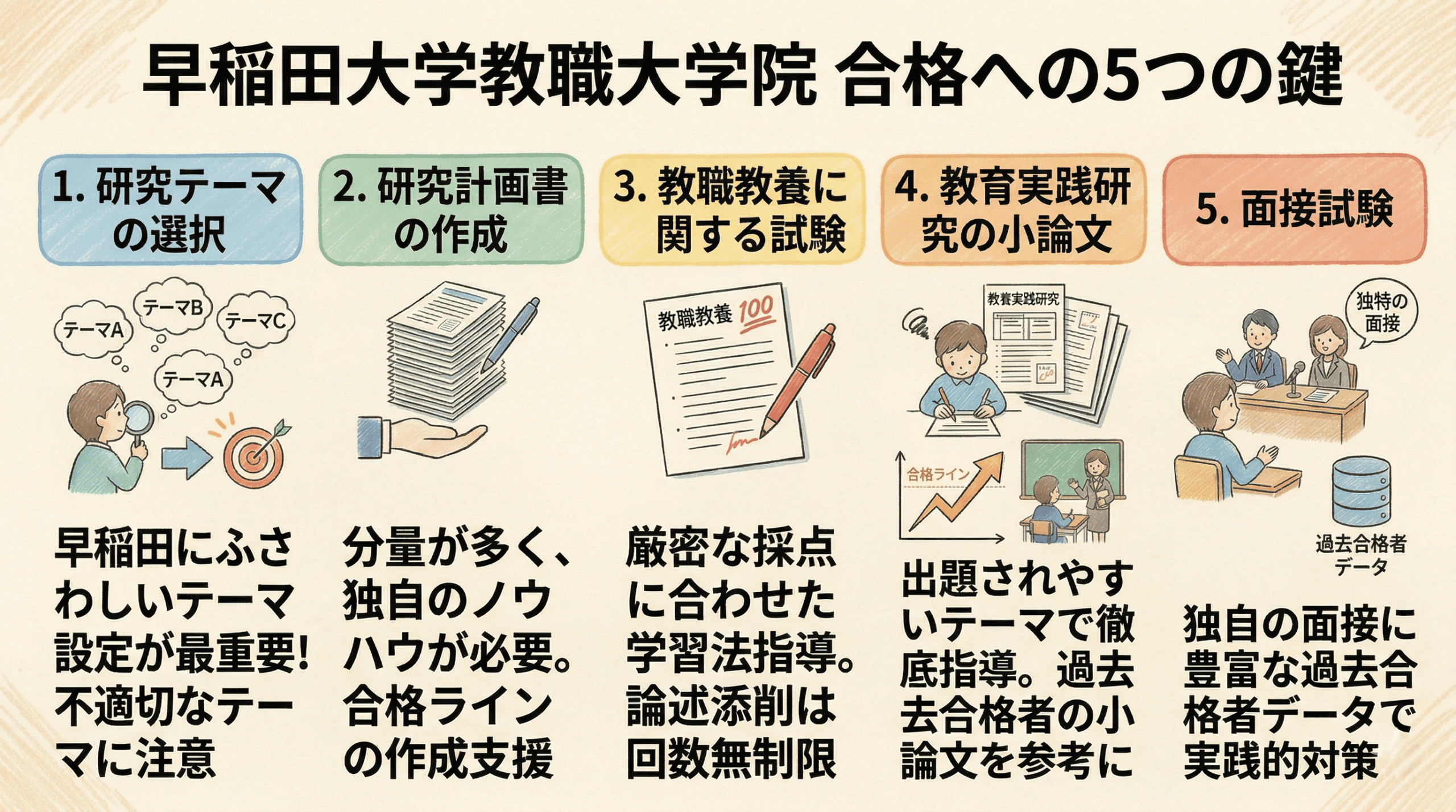 早稲田大学教職大学院　合格への鍵